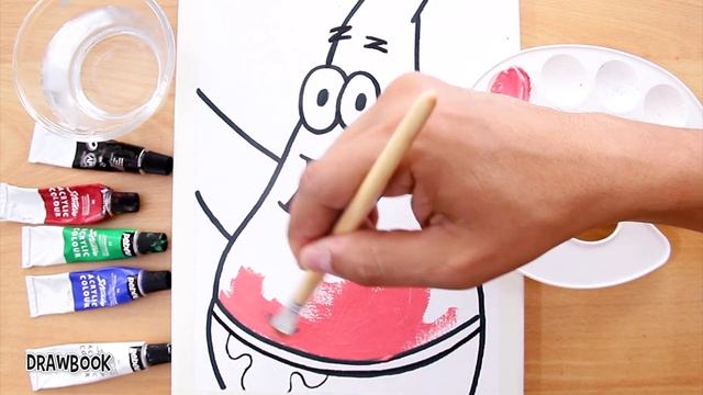 How to draw and paint PATRICK STAR (SpongeBob) using Acrylic Paint смотреть онлайн