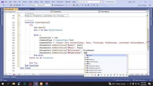MySql Insert Query | Creating Windows Forms App User Registration in Visual Studio 2022 using .NET