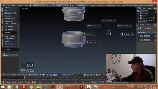 Blender: Modeling an Army Flashlight (Part 2 of 4) смотреть онлайн
