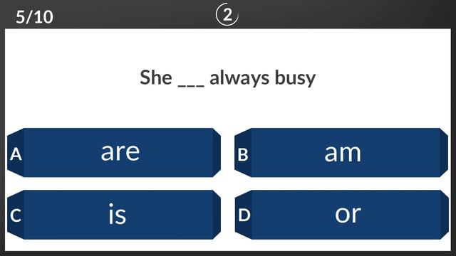 Grammar Quiz | Present Simple Quiz & Test | Verb BE (Am/Is/Are) # 2