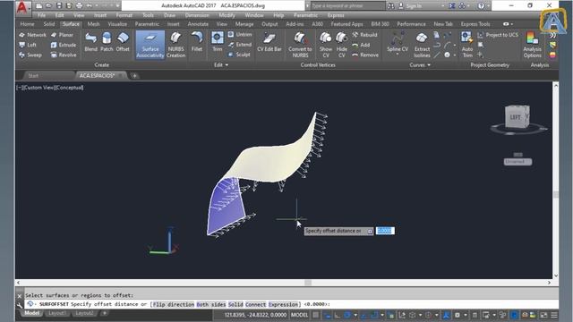 COMO USAR LA HERRAMIENTA SURFACE OFFSET (SURFOFFSET) EN AUTOCAD смотреть онлайн