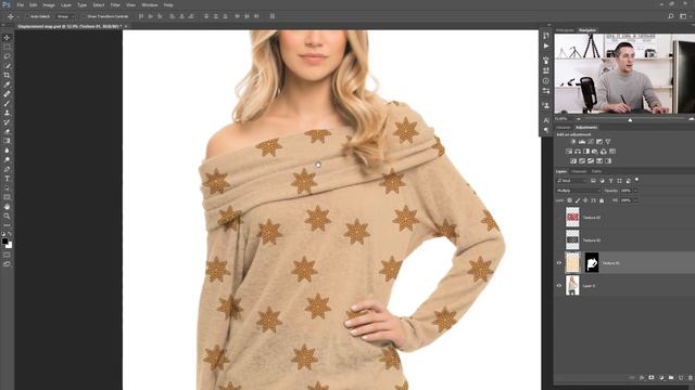 How to Change Clothing Texture using Displacement map in Photoshop смотреть онлайн
