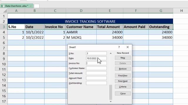 AUTOMATIC USER FORM DATA ENTRY INVOICE | INVOICE RECORD KEEPING | DYNAMIC INVOICE TRACKER IN EXCEL смотреть онлайн