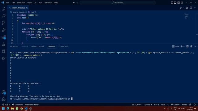 Sparse Matrix In C Programming in c #c #codewithanmol #programming #coding смотреть онлайн