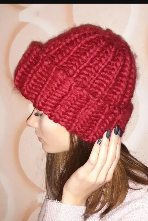 МК шапка крупной вязкой 100% меринос. Шапка "Алиса". смотреть онлайн