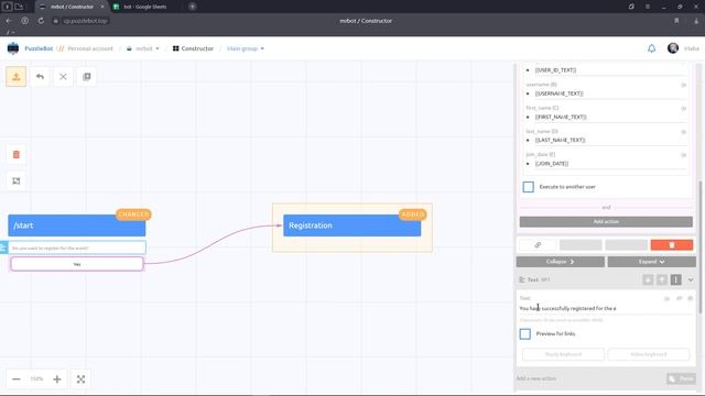 Add a Google Table to the Telegram bot and create an event registration via Condition смотреть онлайн