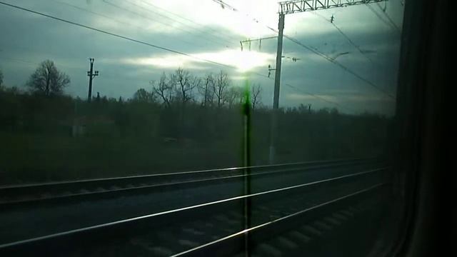Станция Поливаново из окна двухэтажного скорого поезда