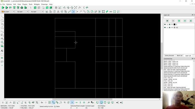 LibreCAD Creating Wall Tutorial For Beginner | 10x15M Floor Plan | Part 1 смотреть онлайн