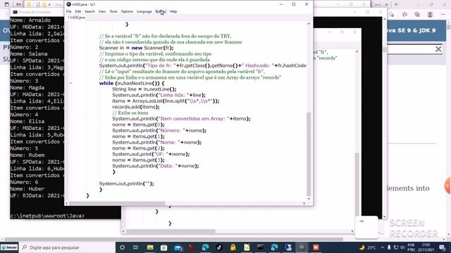 Java - Jv020 - Leitura CSV - java.util.Scanner / List / ArrayList - FileReader; смотреть онлайн