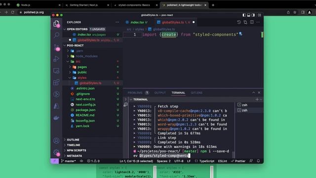 #2 - Programação Orientada a Objetos com React - Configuração de ambiente e criação de pastas. смотреть онлайн