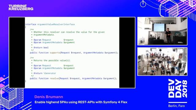Dev Day 2018 Faro - "Enable highend SPAs using REST-APIs with Symfony 4 Flex" Denis Brumann смотреть онлайн