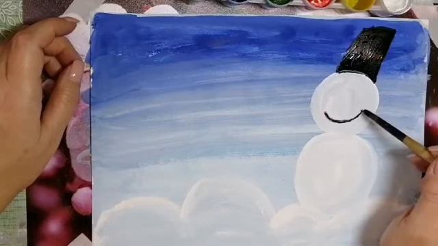 Рисование "Снеговик" смотреть онлайн