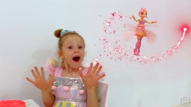 Nastya is dancing with a new flying doll at home смотреть онлайн