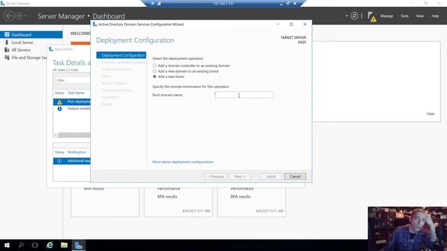 Установка доменных служб Active Directory. смотреть онлайн