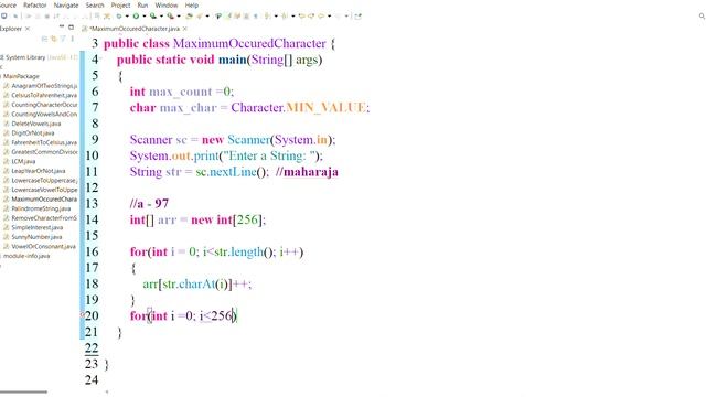 MAXIMUM OCCURRED CHARACTER USING JAVA IN TAMIL смотреть онлайн