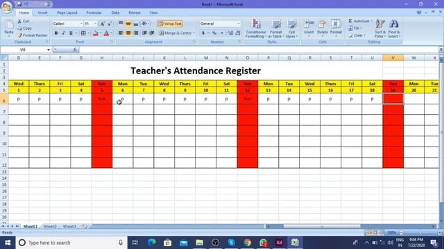 Teacher's Attendance Register || Making Teacher's Attendance Register in Microsoft Excel 2007 смотреть онлайн