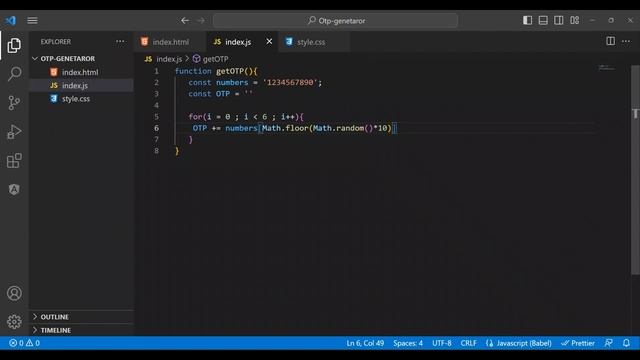 javaScript tutorial for beginners | Random OTP Generator in javascript #javascript #tutorial смотреть онлайн