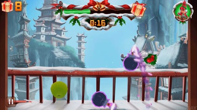 Fruit Ninja - Gameplay Walkthrough Part 8 - Christmas (iOS, Android) смотреть онлайн