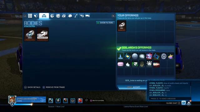 Rocket League Live Trading And Giveaway!! And Subforsub!!