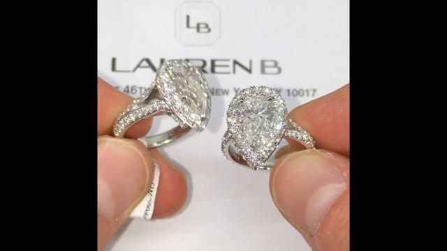 Comparing 2 carat Pear Shape Diamond Halo Engagement Designs смотреть онлайн