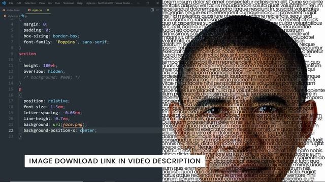 CSS Text Portrait Effects | Html CSS Tutorial смотреть онлайн