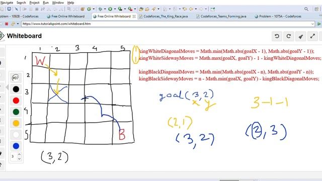 Codeforces The King's Race - Logic Explained Who Will Reach The Target First - Java Solution смотреть онлайн