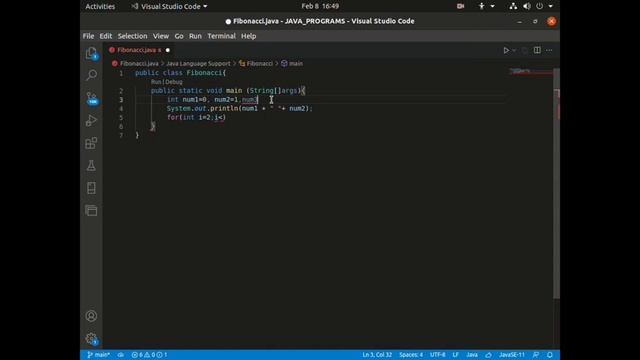 Printing Fibonacci Series using java смотреть онлайн