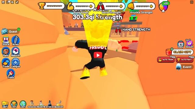 ПРОШЁЛ ЗА КАРТУ и ПОБЕДИЛ САМОГО СИЛЬНОГО БОССА в ОБНОВЛЕНИИ Армрестлинг Симулятор РОБЛОКС смотреть онлайн