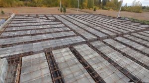 Монолитное ребристое перекрытие из пенобетона