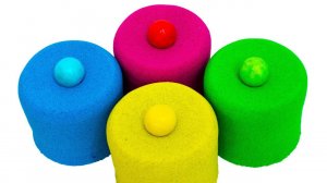 Развивающее видео с Кинетическим Песком и Игрушками из Мультиков Учить Цвета