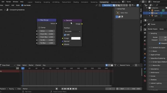 Blender. Map Range/Denoise Node. смотреть онлайн