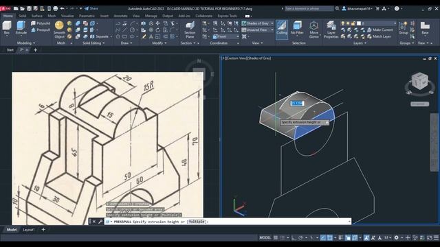 AutoCAD 2023 3D Tutorial for Beginners || AutoCAD 2D to 3D convert || AutoCAD 2023 Tutorial | Part смотреть онлайн