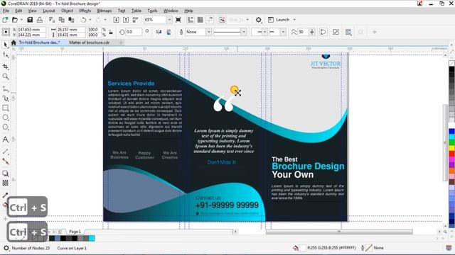 Corporate Brochure Design & Vectors in Coreldraw x9 | Tri-fold Brochure Design Free Tutorial смотреть онлайн