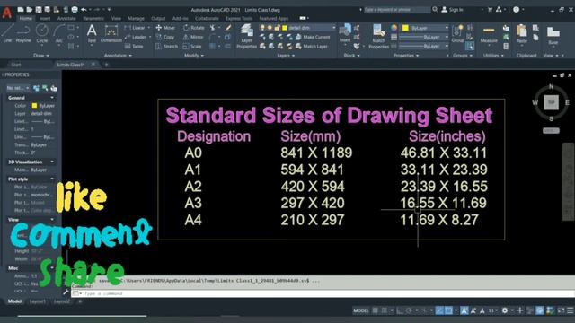 39#SheetsizesinAutocad2D,#A0,A1,A2,A3,A4 allsizesIn MM&INCHES,How do I select paper sizes in CAD? смотреть онлайн
