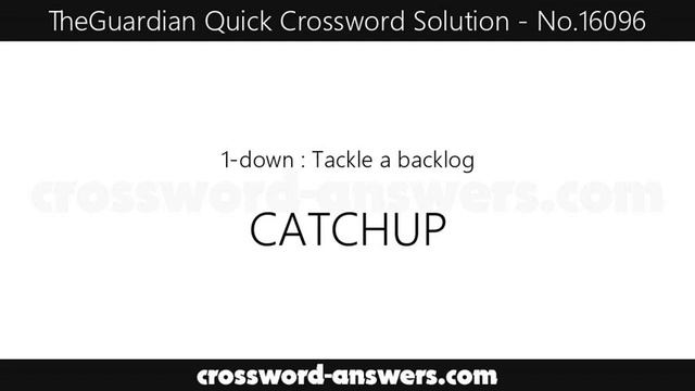 The Guardian Quick Crossword Answers for #16096 смотреть онлайн