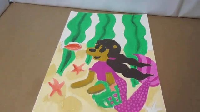 Speed Painting Mercutes Collecting SeaShells Gouache With Ink Wash Painting смотреть онлайн