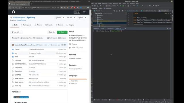 Rymfony fonctionne avec un projet Symfony ! смотреть онлайн