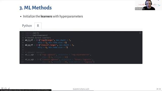Philipp Bach and Sven Klaassen: Tutorial on DoubleML for double machine learning in Python and R смотреть онлайн