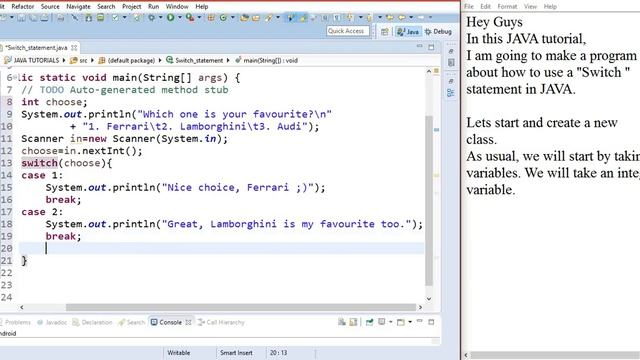 Switch Statement in Java(Basic JAVA Program for Beginners) смотреть онлайн