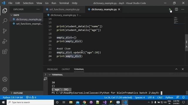 Working with sets and dictionary смотреть онлайн
