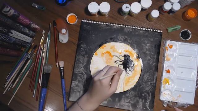 Рисовать просто!!!Лунная соната акрилом))) смотреть онлайн