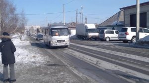 Автобус Hyundai country SWB. серый, 6 маршрут.