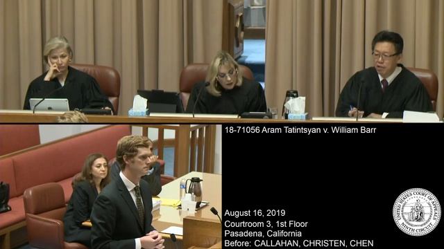 18-71056 Aram Tatintsyan v. William Barr смотреть онлайн