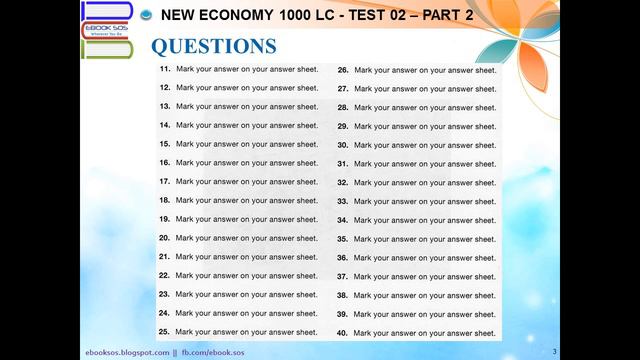 [TOEIC] - Listening Comprehension - NEW ECONOMY - TEST 2 | PART 2 (Transcript) смотреть онлайн