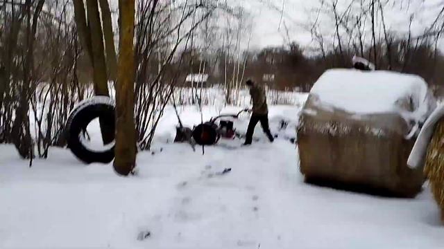 ? Чистим снег мотоблоком мтз ? смотреть онлайн