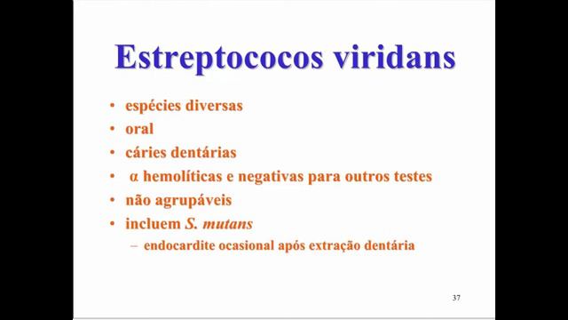 Aprenda Plugado - BACTERIOLOGIA - Aula 14, Slide 34 - Estreptococos viridans смотреть онлайн