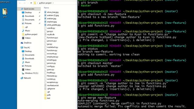 16 resolving a merge conflict | Git Course смотреть онлайн