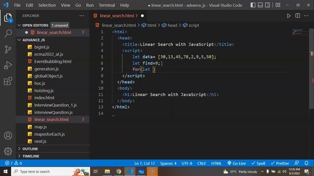 DSA with JavaScript in Hindi #21 Linear Search in JavaScript | Data Structure смотреть онлайн
