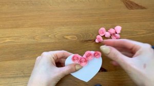 Лучшая поделка к 14 февраля. Простые объёмные розы из бумаги. Открытка на День Святого Валентина.