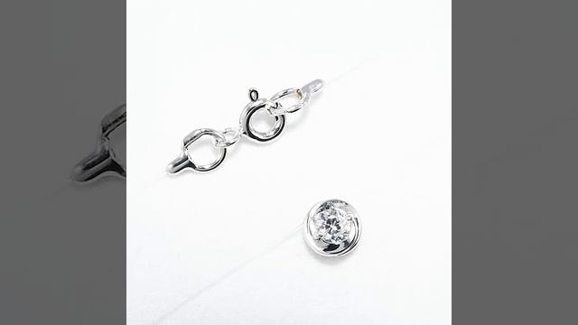 070308- Колье-леска невидимка с подвеской из белого золота от SOKOLOV